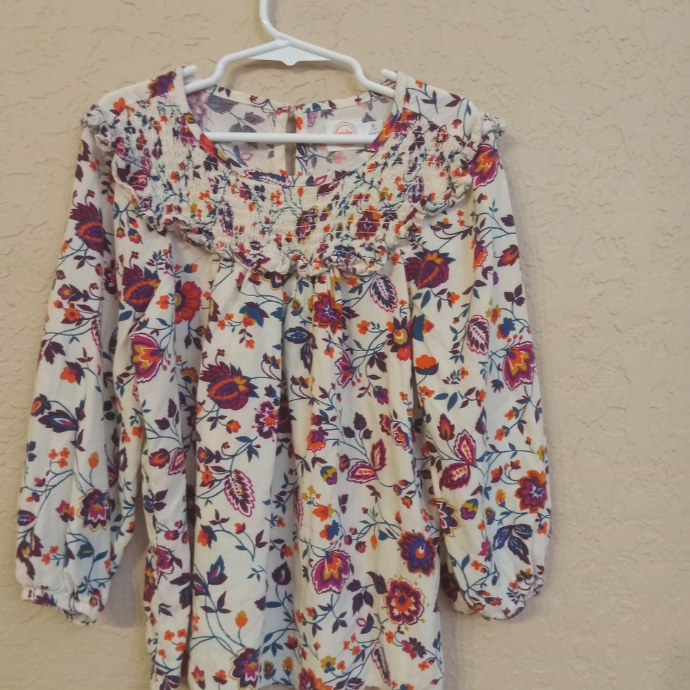 🍁Wonder Nation Cream Floral Blouse size M 7/8